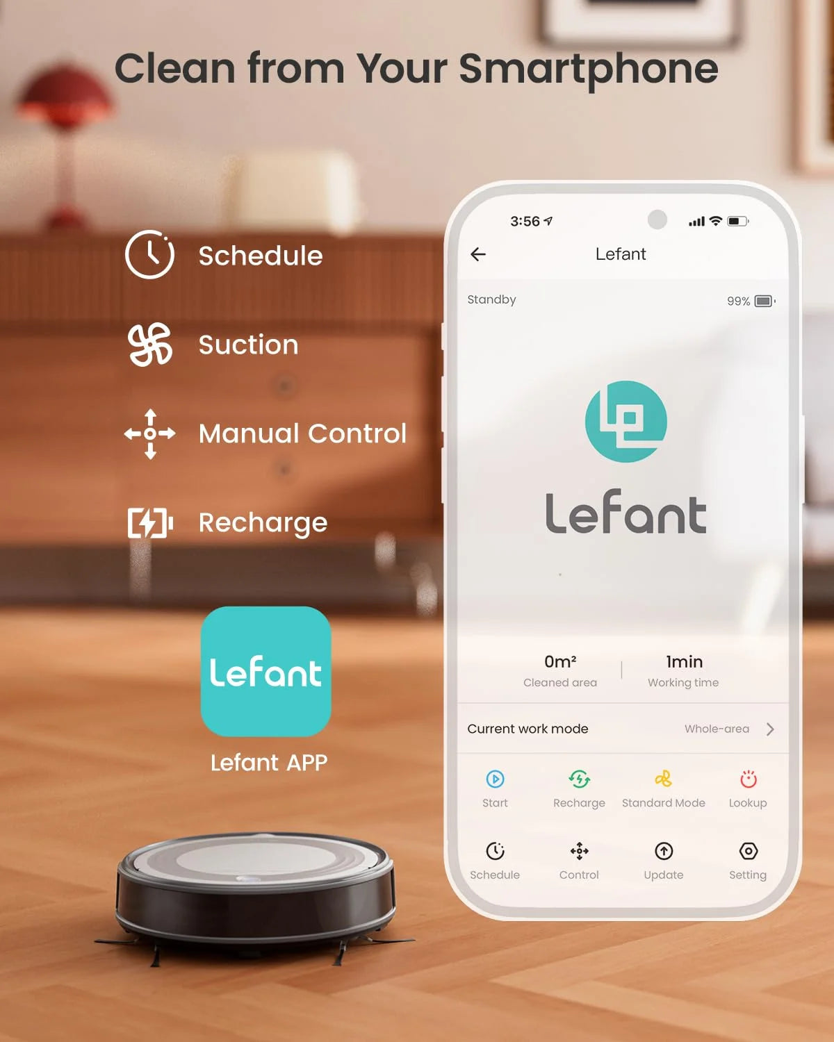 Robot Vacuum Cleaner with 4500Pa Suction, PSD Obstacle Avoidance, Wifi/App/Voice Control,Ideal for Pet Hair, M310