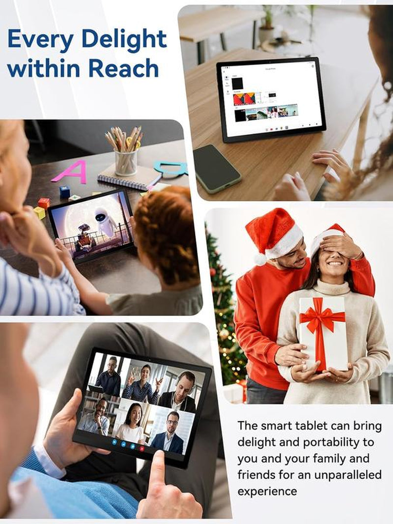 2025 Tablet, Android 14 OS, 10.1-Inch Display with Rechargeable Stereo Speaker Audio Dock, HD IPS Touchscreen, Octa-Core Processor, 14GB RAM + 64GB Storage (Expandable up to 1TB), Wi-Fi 6, Bluetooth 5.3, Dual Cameras, Google Tablet.