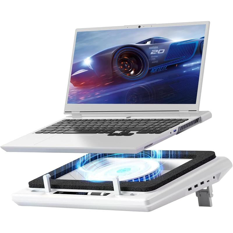 【Limited Time】Llano RGB Laptop Cooling Pad, Gaming Laptop Cooler with Powerful Turbofan, Fast Cooling Laptop 15.6-21In, Adjustable Speed, Touch Control, LCD Screen