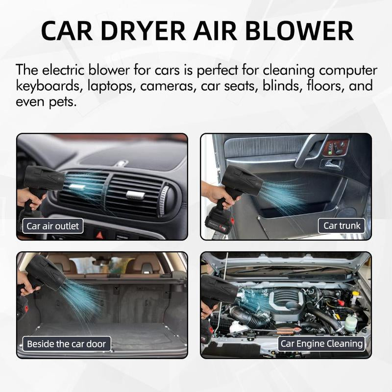 Cordless Turbo Jet Blower, Powerful Air Duster for Car Cleaning, Drying, Snow Removal, BBQ, Electronics, Perfect Christmas Day Gift