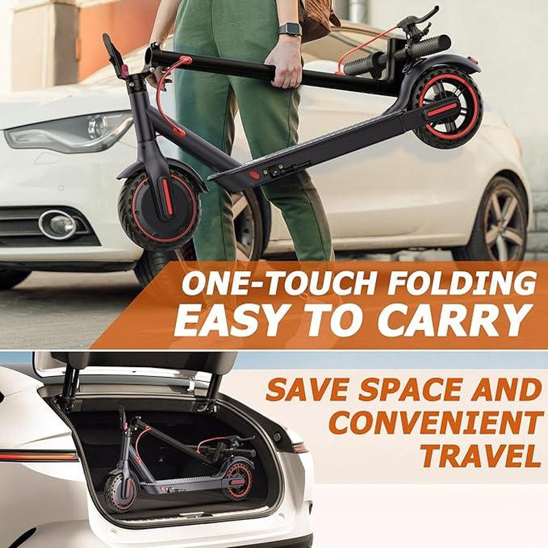 Electric Scooter -19 MPH Max Speed, 8.5''Honeycomb Solid Tires, 350W Motor, 12 Miles Range,Adjustable Speed Foldable Commuter Scooter with Dual Braking System &App Control School Scooters