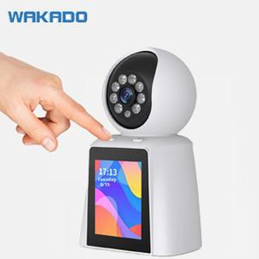 WAKADO 2K Video Call Security Camera Indoor, 2-Way Video, One-Touch Call, 360° Camera, Wifi Security Camera for Home Security