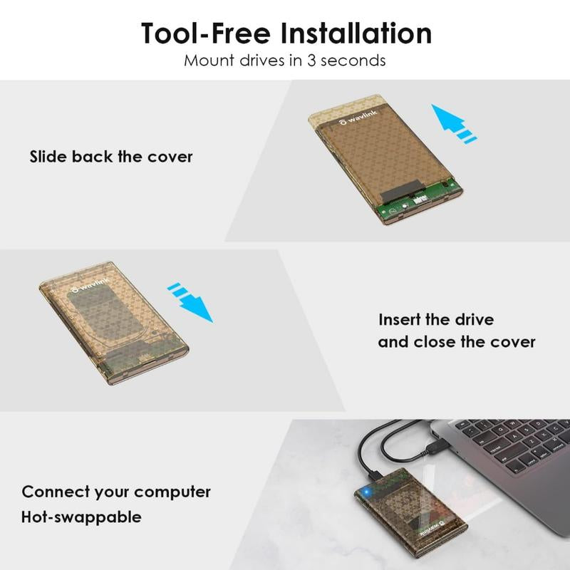 Protective Hard Drive Enclosure - Easy-To-Use Portable Case for External Storage - Computer Drive Case