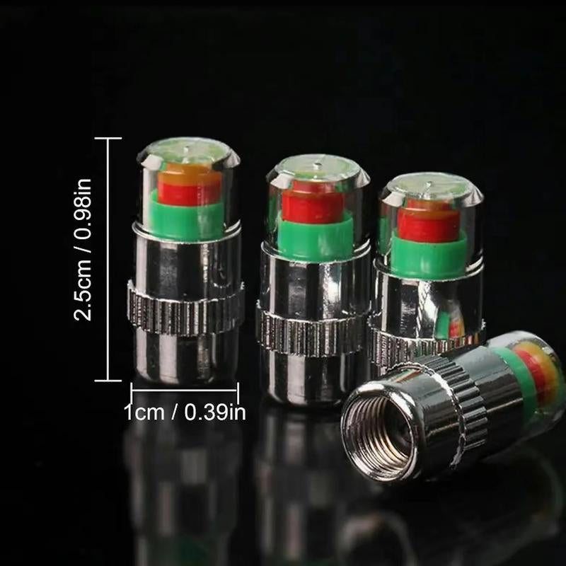 4/8/12Pcs Car Tire Pressure Monitor Valve Stem Caps Sensor Indicator Easy to Read 3 Color Eye Alert（ 2.2Bar 32-To-35 PSI）