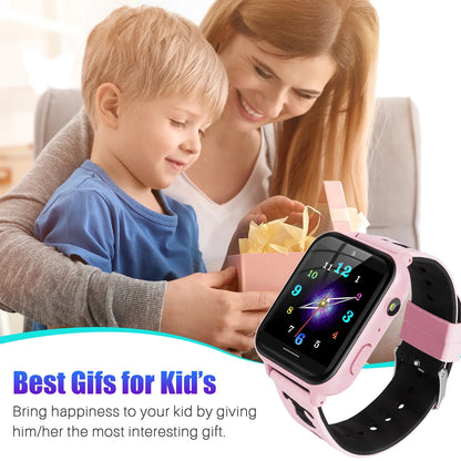 Kids Smart Watch Phone, HD Touch Screen Smartwatch with Music MP3 Player, Video Recorder, Camera, Games, SOS, (Build-In 1GB SD Card) Sport Wrist Watch for Age 3-14 Boys Girls Gifts (Pink)