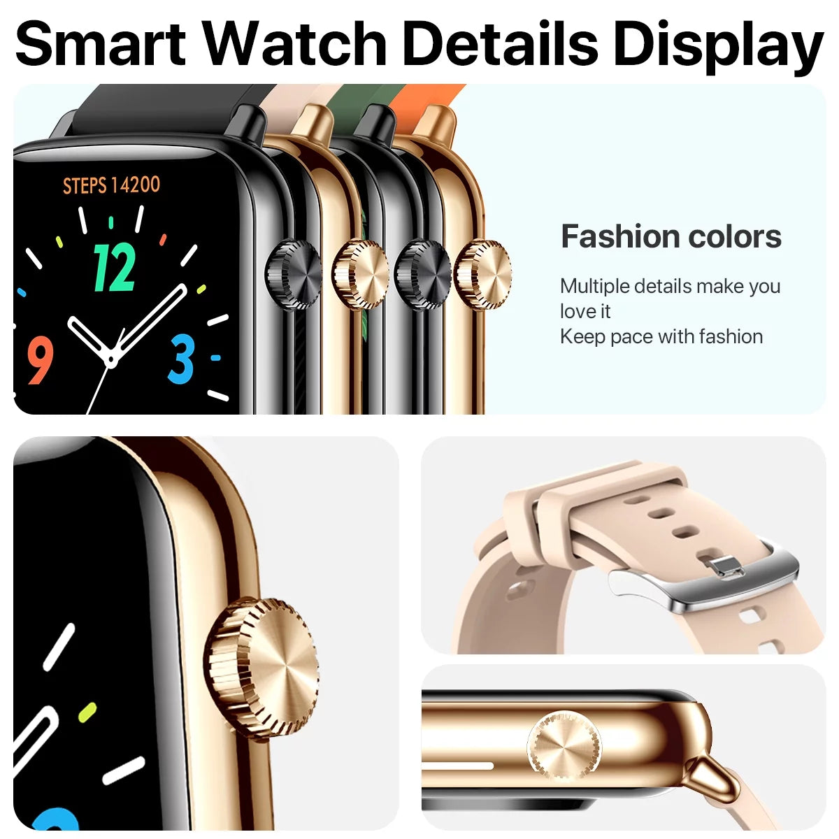 Smart Watches for Men/Women (Answer/Make Calls),Fashionable Sports Watch,Orange
