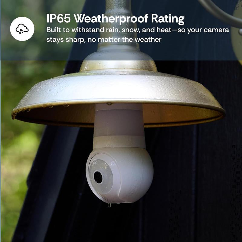 Light Bulb Security Cameras with Color Night Vision & Pan Tilt, Wireless Outdoor Indoor for Home Security (2025 Upgrade)