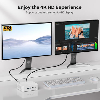 Nimo Mini PC Windows 11 Pro Intel 12Th Alder Lake N100 Quad-Core Processor (Up to 3.4Ghz) 8GB/16GB DDR4 128GB/256GB/512GB/1TB SSD 4K HD/USB 3.2/Wifi 6/BT 5.2/VESA/MINI PC for Home and School