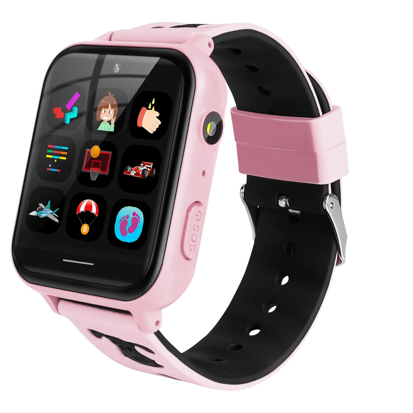 Kids Smart Watch Phone, HD Touch Screen Smartwatch with Music MP3 Player, Video Recorder, Camera, Games, SOS, (Build-In 1GB SD Card) Sport Wrist Watch for Age 3-14 Boys Girls Gifts (Pink)