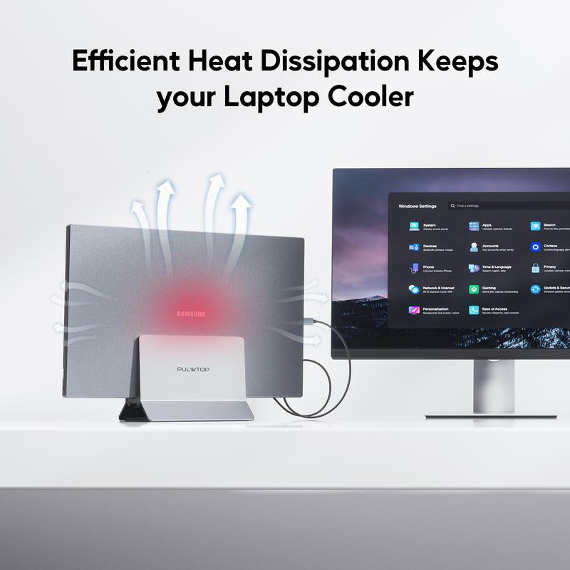 PULWTOP Laptop Docking Station Dual Monitor, 11 in 1 Vertical USB C Dock Stand with 2 HDMI 4K 60Hz, 3 USB A/C 10Gbps, 2 USBA 5Gbps, USB-A 2.0, Ethernet, PD 3.0 Docking Station for Type-C Laptops