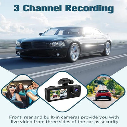 Dash Camera for Cars 1080P, 64GB Card, Dash Cam Front and Rear with Built-In Night Vision, 2.0'' IPS Screen, 170°Wide Angle, WDR, Parking Mode, Loop Recording