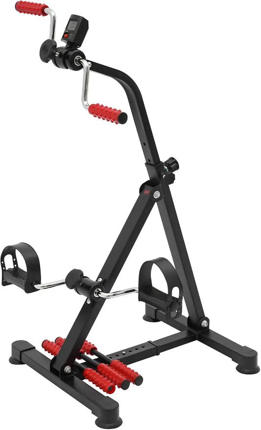 Adjustable Pedal Exerciser for Hand, Arm, Leg, and Knee Fitness Recovery with LCD Monitor - Home Exercise Equipment
