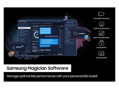 SAMSUNG 990 PRO 2TB SSD, Pcie Gen4 M.2 2280, Seq. Read Speeds Up-To 7,450Mb/S for High End Computing, Gaming, and Heavy Duty Workstations (MZ-V9P2T0B/AM) Non-Heatsink