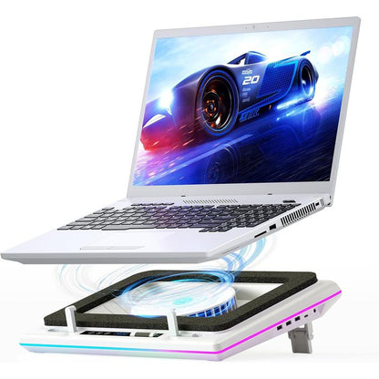 【Limited Time】Llano RGB Laptop Cooling Pad, Gaming Laptop Cooler with Powerful Turbofan, Fast Cooling Laptop 15.6-21In, Adjustable Speed, Touch Control, LCD Screen