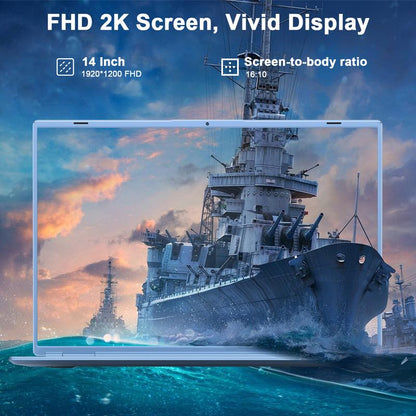 NOTODD 14 Inch Student and Business Laptop, Intel Quad-Core Processor, 8GB RAM+256GB SSD+1TB Expand, 1920X1200, 5G Wifi & Webcam, Windows11, Bundle with Silent Mouse, Blue/Pink Laptop, Lightweight, Back to School Gifts