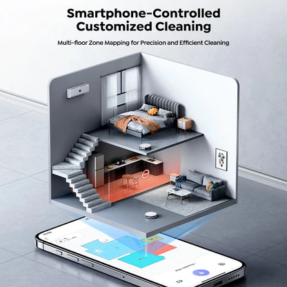 L10 Robot Vacuum Cleaner Lidar Navigation, 6500Pa 180Min Smart Robot Vacuum and Mop Combo, App/Alexa Control, for Carpet Pet Hair Hard Floor