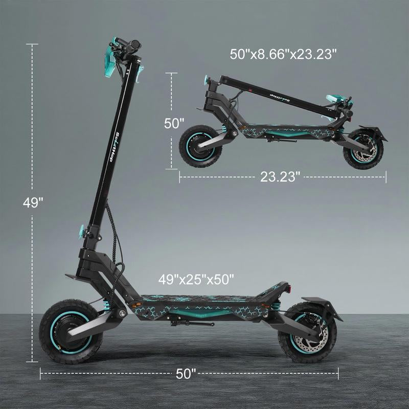 Scoothop G2-Pro Electric Scooter for Adults 800W Brushless Motor 10" Off-Road Tires 31-34 Miles Range Foldable Commuter E-Scooter with LED Display & Dual Braking System 48V 13AH/20AH Batteries 34MPH Speed