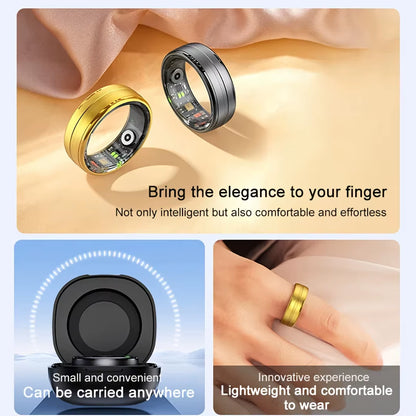 Smart Ring with Wireless Connectivity, Sports Mode, Sleep Monitoring, and Extended Range - Ideal Couples Gift