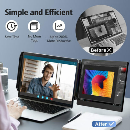 AOKER 14“ Dual Laptop Screen Extender FHD IPS 1080P High Resolution Portable Travel Monitor Compatible with Windows Mac Phone PS5