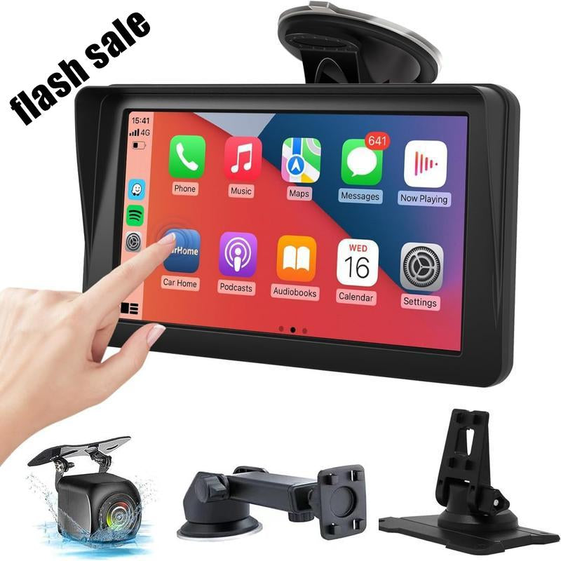 Newest Wireless Portable Carplay and Android Auto, Carplay Screen for Car with Mirror Link/Aux/Fm,7" Touchscreen Bluetooth 5.0 Dealsforyoudays Stereo Pantalla Del Coche