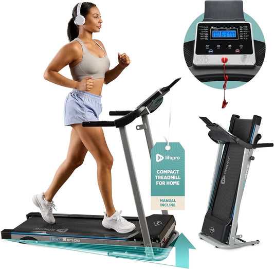 Ecostride Foldable Electric Treadmill for Home – Walking & Jogging Machine with 12 Preset Programs, 6.3 MPH Speed, Tablet Holder – Compact Space-Saving Design