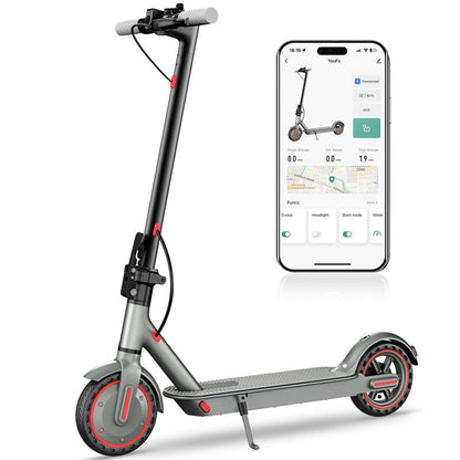 D8 Pro Electric Scooter 350W Brushless Motor 19MPH Top Speed 7.8Ah Battery Long Range Commuting Scooter 8.5" Solid Tires Foldable Portable Front and Rear Lights APP Smart Control Max Load 265Lbs