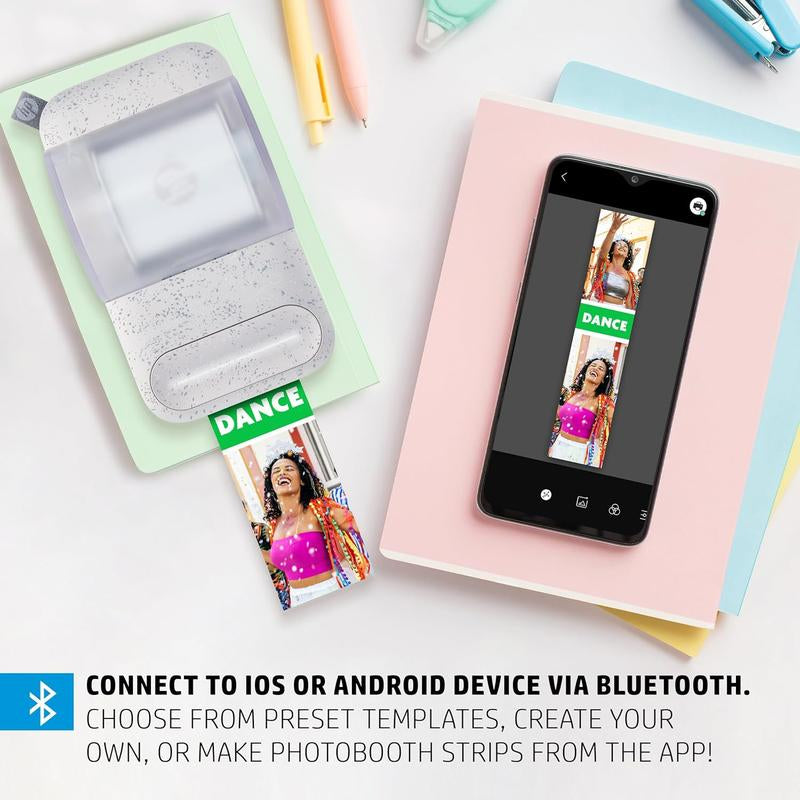 HP Sprocket Panorama Portable, Instant Label Printer & Photo Printer 2” X .5”- 9”