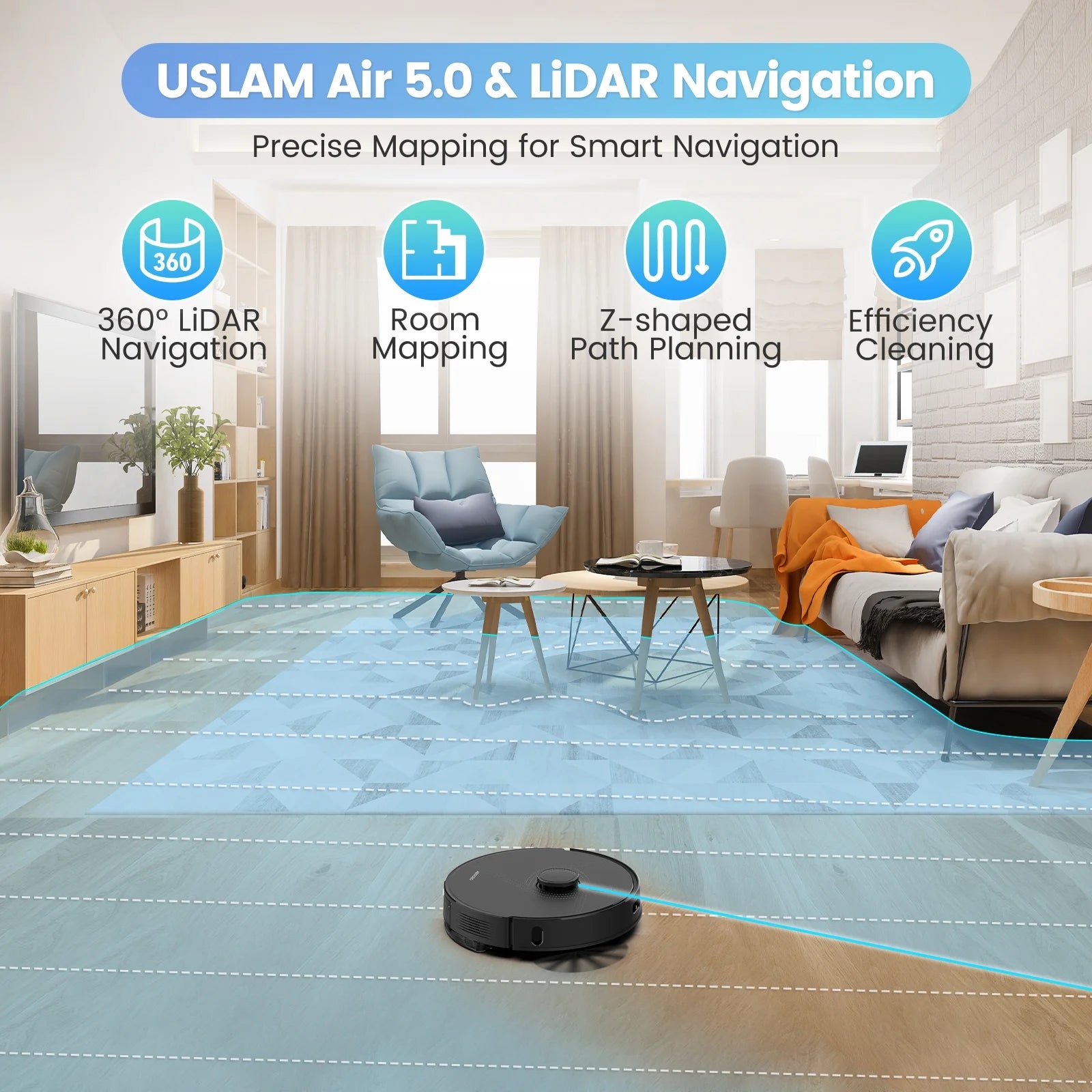 Robot Vacuum and Mop Combo L40 with 60 Days Self-Empty Station Voice Control Home Mapping