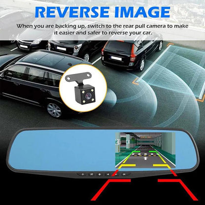 1080P HD Rearview Mirror Car DVR Dual Dash Cam Camera Front Rear Video Recorder