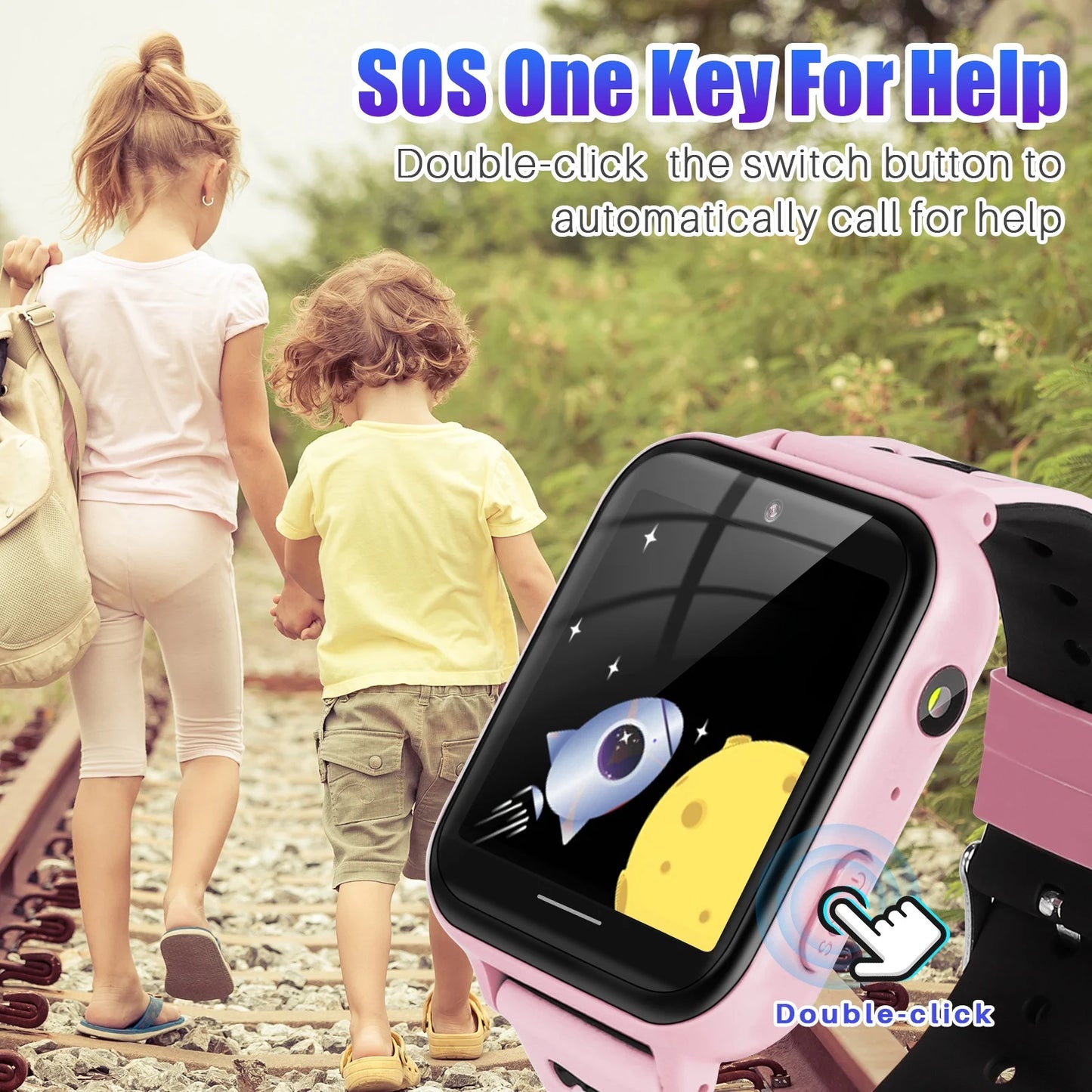 Kids Smart Watch Phone, HD Touch Screen Smartwatch with Music MP3 Player, Video Recorder, Camera, Games, SOS, (Build-In 1GB SD Card) Sport Wrist Watch for Age 3-14 Boys Girls Gifts (Pink)