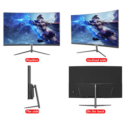27 Inch 1080P Curved Computer Monitor, 165Hz Gaming Monitor with Built-In Speaker, 1Ms Tilt Adjustment, VESA