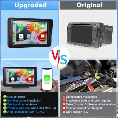 Newest Wireless Portable Carplay and Android Auto, Carplay Screen for Car with Mirror Link/Aux/Fm,7" Touchscreen Bluetooth 5.0 Dealsforyoudays Stereo Pantalla Del Coche