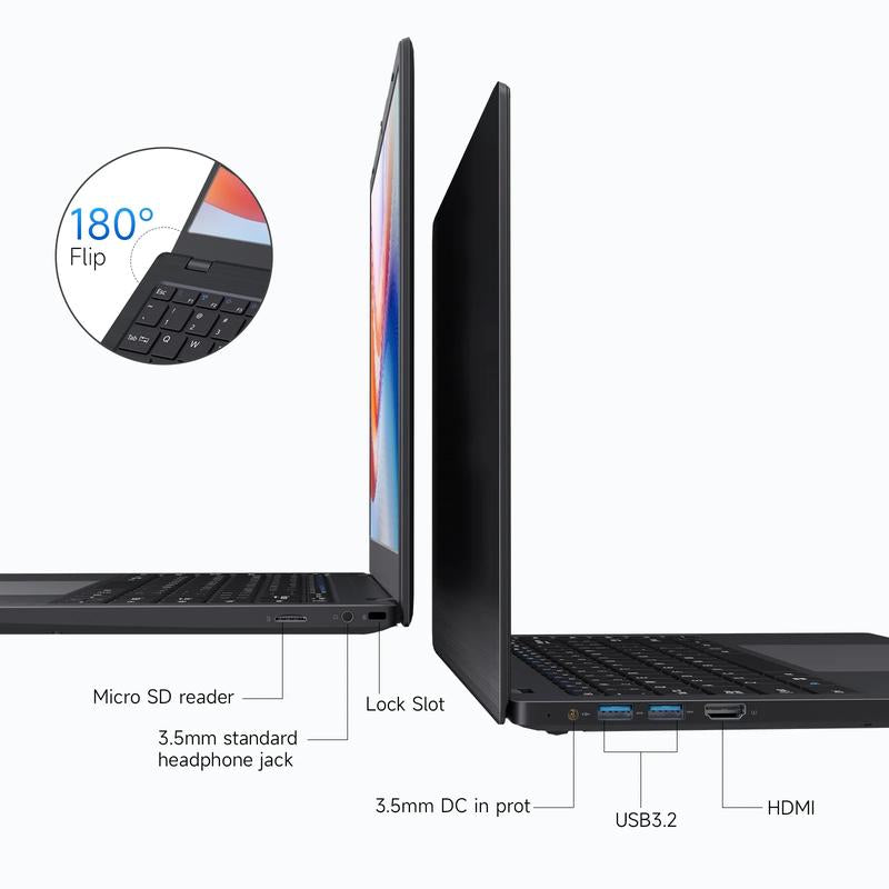 14" FHD IPS Laptop - Intel Celeron N4000, 8GB RAM 256GB SSD | Ultra-Thin & Lightweight for Students & Business | 10H Long Battery, Wifi 6, US Plug | FCC/UL/PSE Certified, Back to School Gifts
