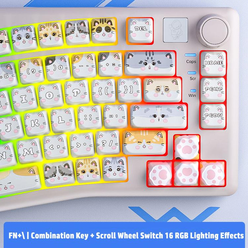 LEOBOG A75 Wireless Keyboard - Durable, Rechargeable, 3-Modes Keyboard with Ergonomic Design for Gaming, Office & Home - Perfect Gift for Girlfriend