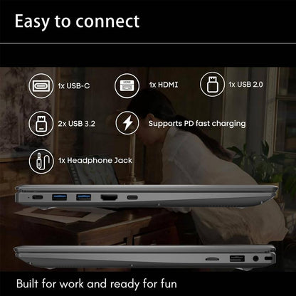 15.6 Inch Business Laptop Notebook PC CPU AMD 3020E 8GB RAM 256GB SSD Storage Fingerprint Recognition Backlit Keyboard & Mini Hdmi Computer