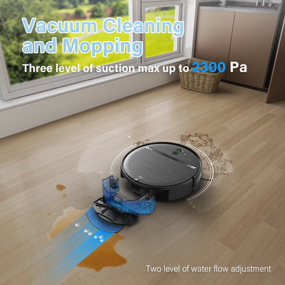 Robot Vacuum Cleaner, Robot Vacuum Mop Combo, with Alexa/Wifi/App Connection, for Pet Hair, Hard Floor