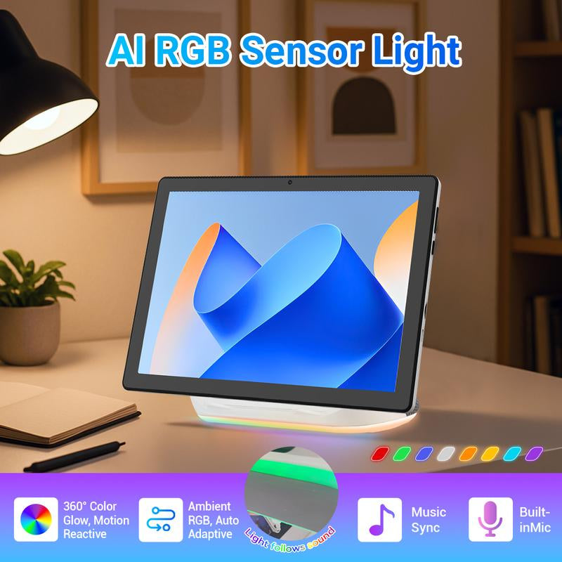 2025 Tablet, Android 14 OS, 10.1-Inch Display with Rechargeable Stereo Speaker Audio Dock, HD IPS Touchscreen, Octa-Core Processor, 14GB RAM + 64GB Storage (Expandable up to 1TB), Wi-Fi 6, Bluetooth 5.3, Dual Cameras, Google Tablet.