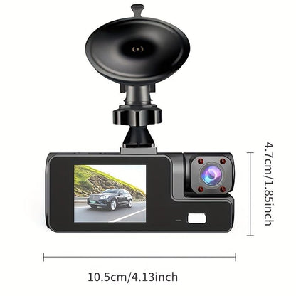 Three-Channel Car Camera, 2 Inch IPS Screen, Wide Angle Car Dash Cam with Infrared Night Vision, Car Dvr Camera, Camera Security, Car Dash Cam, Car Dash Cam with 32Gb Memory Card, Car Wide Angle Video Surveillance, Car Electronics