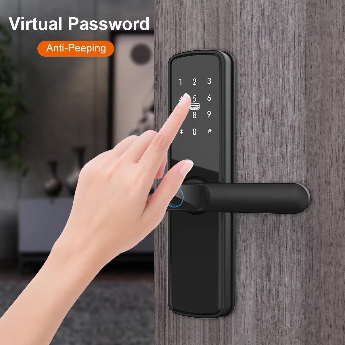 TUYA Smart Fingerprint Door Lock Electronic Lock Keyless Entry Virtual Password Fingerprint Card App NFC Unlock for Home Office