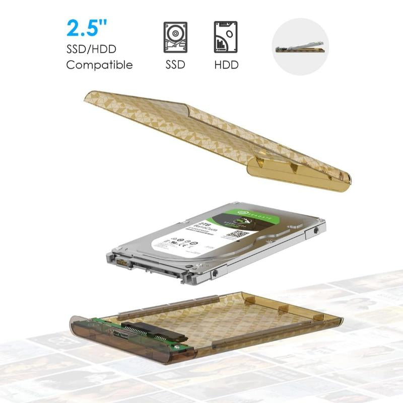 Protective Hard Drive Enclosure - Easy-To-Use Portable Case for External Storage - Computer Drive Case