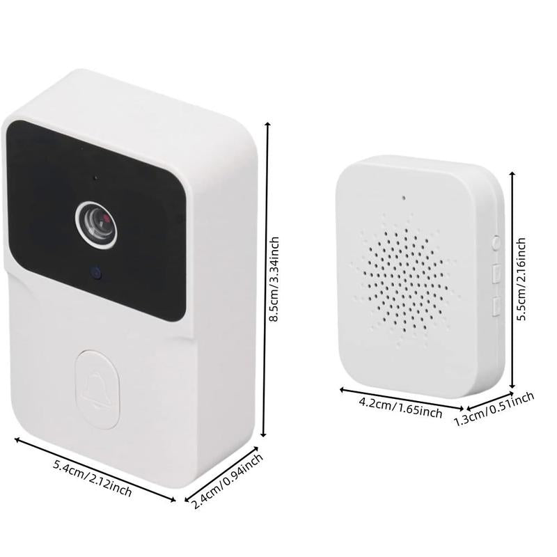 Wireless Doorbell Camera, Rechargeable 2.4G Wifi Smart Visual Doorbell, Home Security Doorbell with Night Vision & Voice Changing, Security System Monitoring