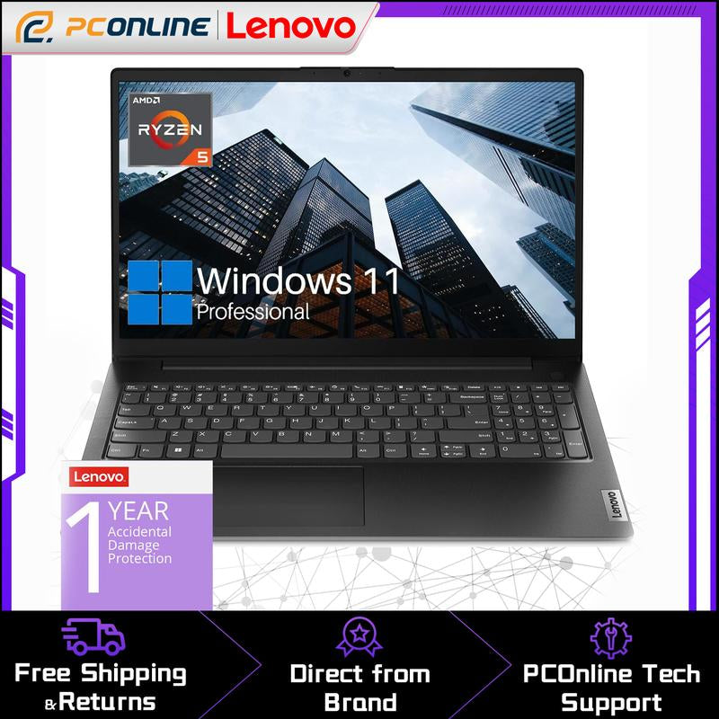 Lenovo V15 Gen 4 Business Laptop - Powerful AMD Ryzen 5, 15.6" FHD Display, 1TB SSD, Windows 11 Pro, and 1 Year Accidental Damage Protection
