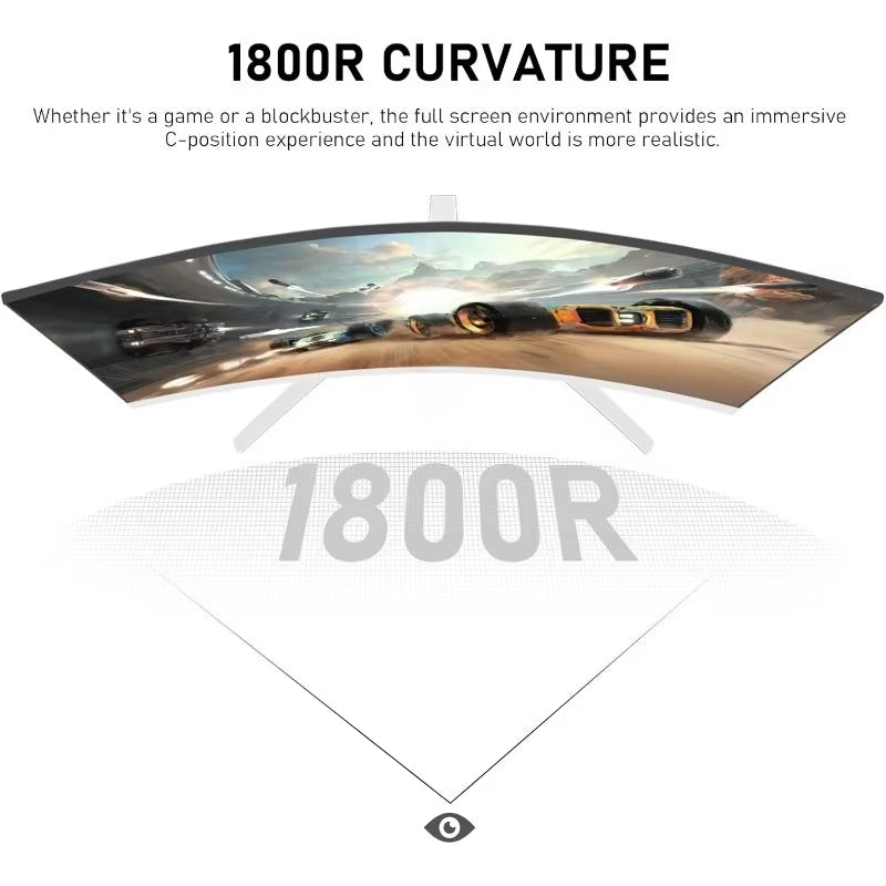 27-Inch Curved Gaming Monitor, 1800R, 280Hz Refresh Rate, FHD 1080P, 1ms Response Time, FreeSync, 98% sRGB, 178° Viewing Angle, HDMI 2.0, DisplayPort