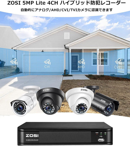 1080P H.265+ Security Camera System for Home Outdoor Indoor, 5MP Lite 8 Channel CCTV DVR and 4 X 1080P Weatherproof Bullet Cameras with 120Ft Night Vision and 105°Wide Angle (No HDD Included)