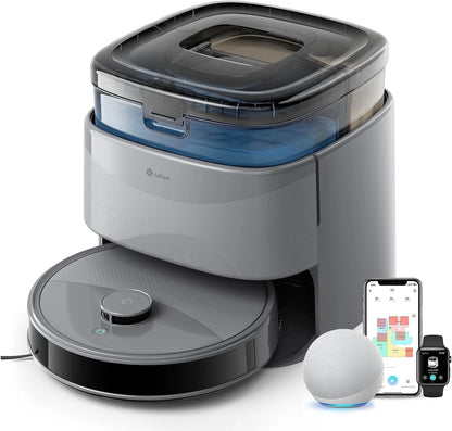 M3 Max Robot Vacuum and Mop, 20,000Pa Suction, Anti-Tangle Brushes, Dual Spinning Mop, 113°F Hot Water Auto Mop Washing & Cool Air Drying, Self-Emptying & Refilling