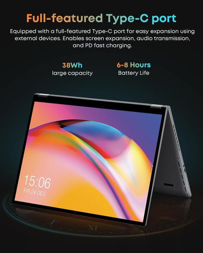 Discover the CHUWI Freebook 2-In-1 Laptop: 13.4" Touchscreen, 12GB RAM, 512GB SSD, Intel N150 Powerhouse with Stunning 2K Display and Versatile Design