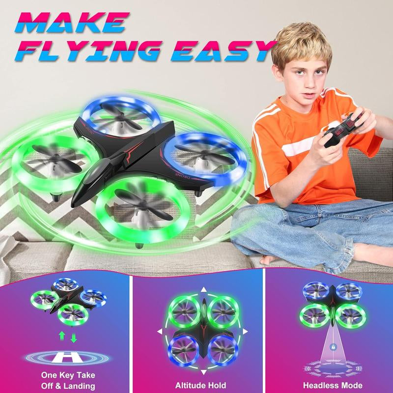 Mini Drone for Kids, LED RC Drone, Remote Control RC Quadcopter, with 360° 3D Eversion and Throwing Flight Function, Gift/Toys for Boys & Girls