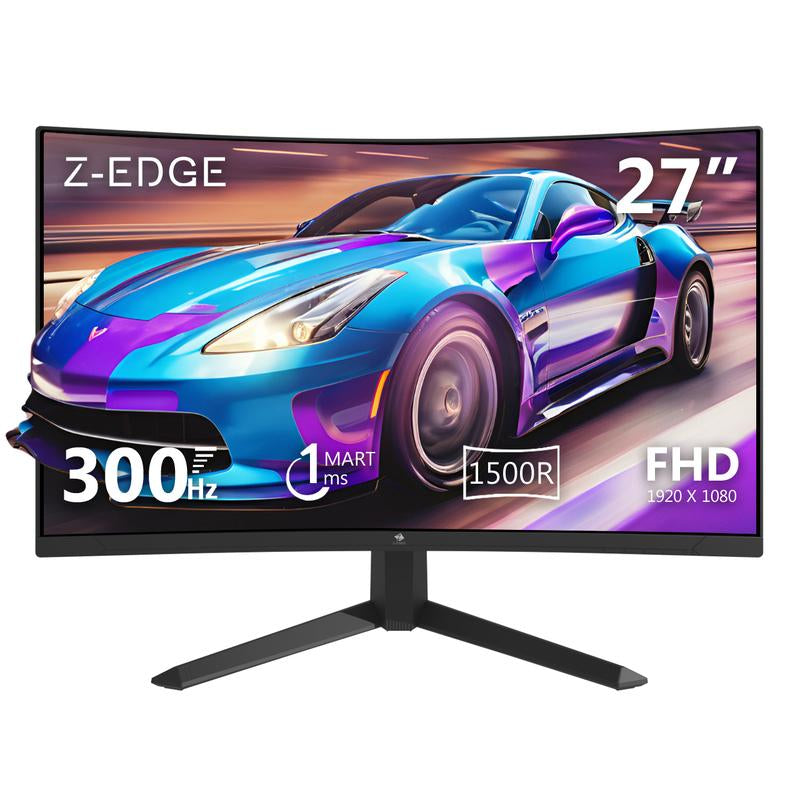 Z-EDGE 27 Inch 300Hz Gaming Monitor 1Ms Response Time HDR AMD Freesync 1080P Dual DP & HDMI Ports Crosshair for Pc Gamer