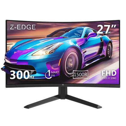 Z-EDGE 27 Inch 300Hz Gaming Monitor 1Ms Response Time HDR AMD Freesync 1080P Dual DP & HDMI Ports Crosshair for Pc Gamer