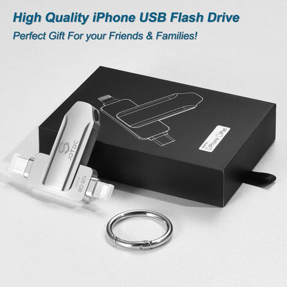 JDTDC Apple Mfi Certified Photo Stick for Iphone Ipad USB Flash Drive Thumb Drive for Iphone External Storage Ipad Lightning USB C Android Photo Stick External Memory Apple Photo Transfer Devices Backup Stick Harddrive Thumbdrive External Storage